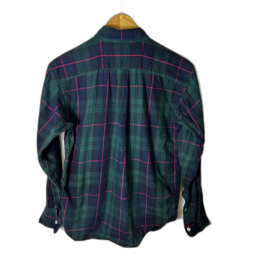 Ralph Lauren Boy's Green Blue Red Tartan Plaid Button-Down LS Shirt Sz L (16-18)